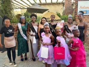 Young girls in their crowns at Miss Confidence in Kokstad